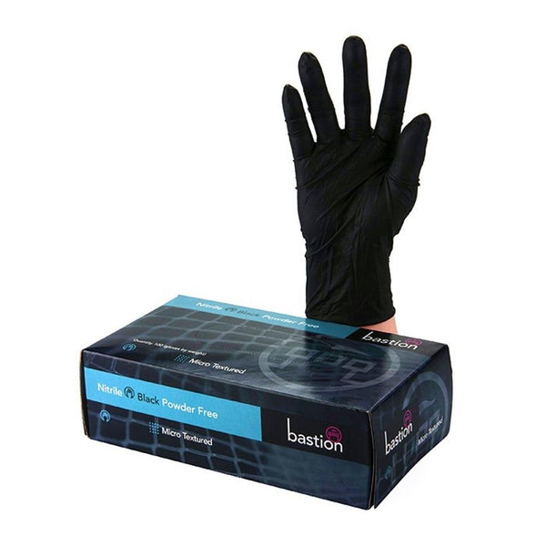 Bastion Black Nitrile Soft Gloves - Large